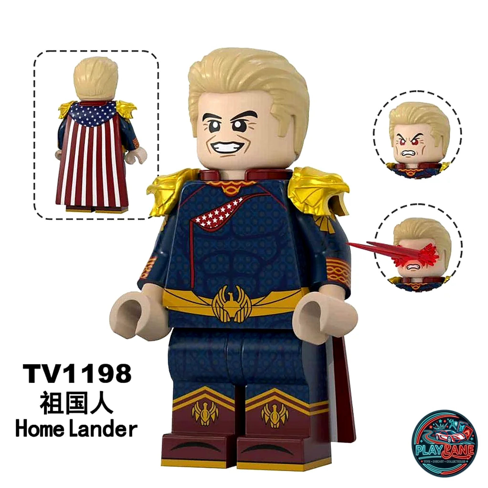 Homelander (The Boys) Custom Minifigure XH1903 – Third-Party Building Block Toy (Lego Compatible) - Main View 4