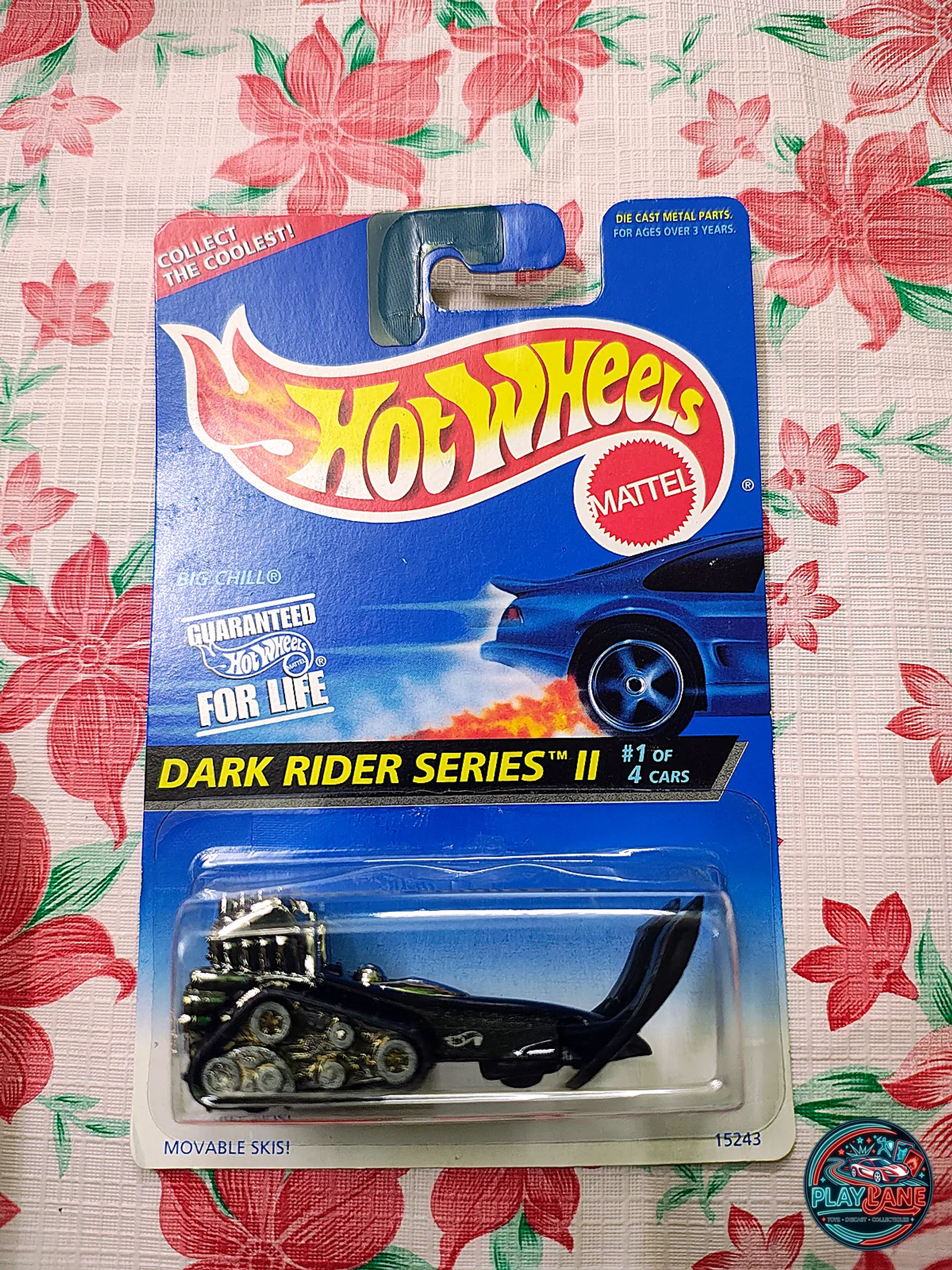 Hot Wheels Big Chill 1996 Dark Rider Series II Silver | Imported – 1:64 Scale Retro Snowmobile Mainline Diecast Model Car - Main View 1