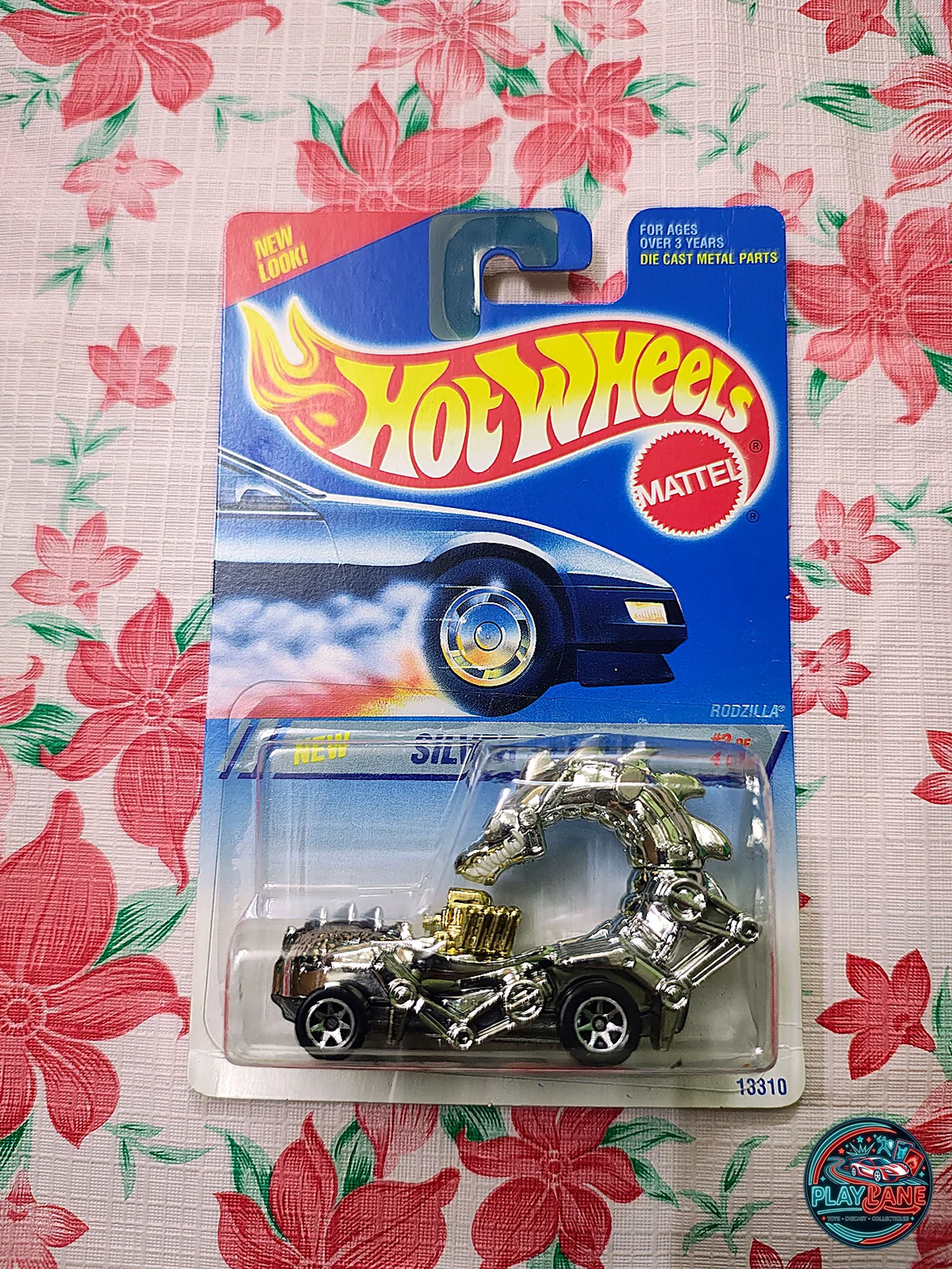 Hot Wheels Rodzilla Metallic Silver | Imported – 1:64 Scale Creature Mainline Monster Diecast Model Car - Main View 1