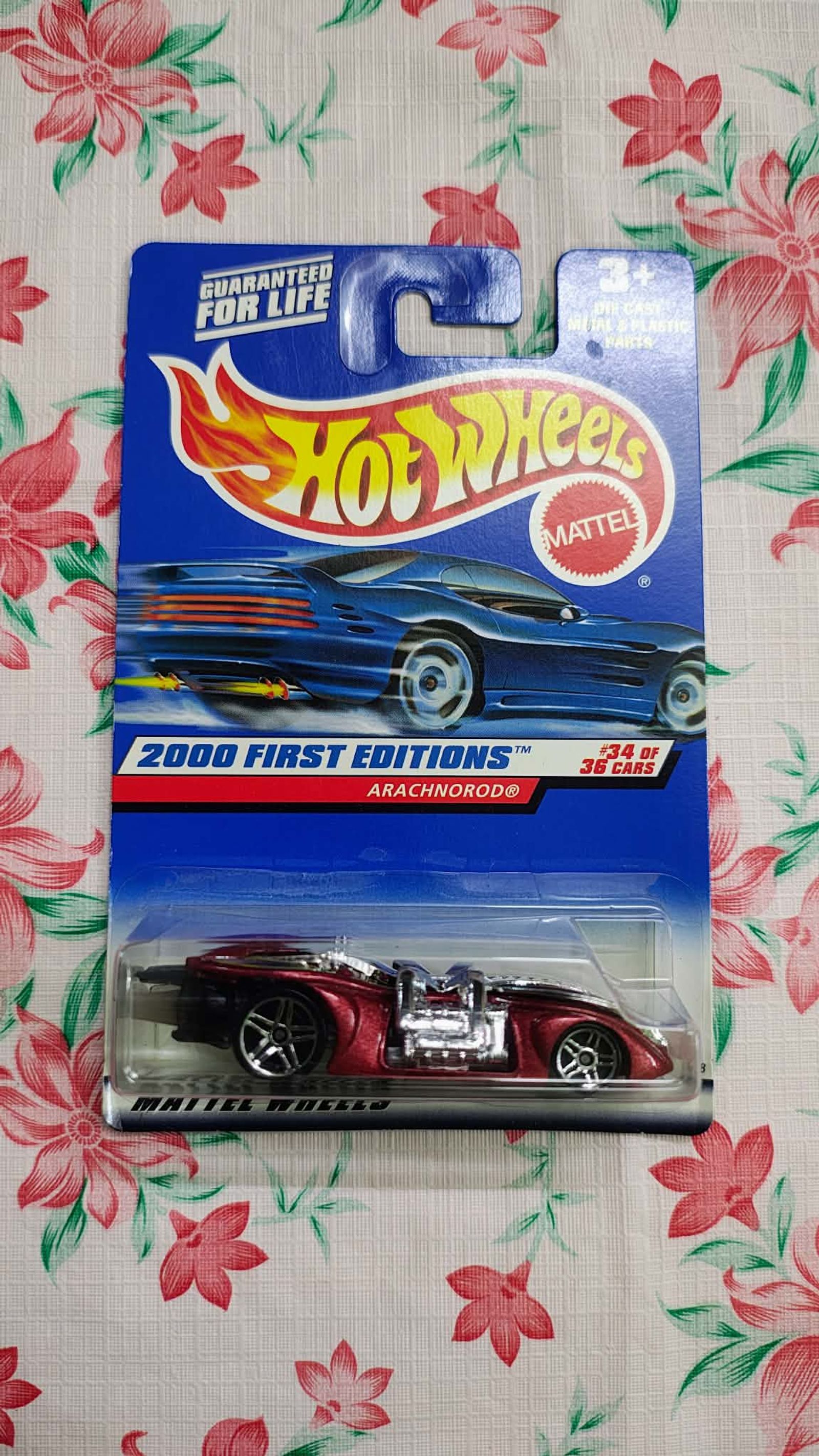 Hot Wheels Arachnorod 2000 First Editions Gloss Red | Imported – 1:64 Scale Creature Mainline Spider Diecast Model Car - Main View 1