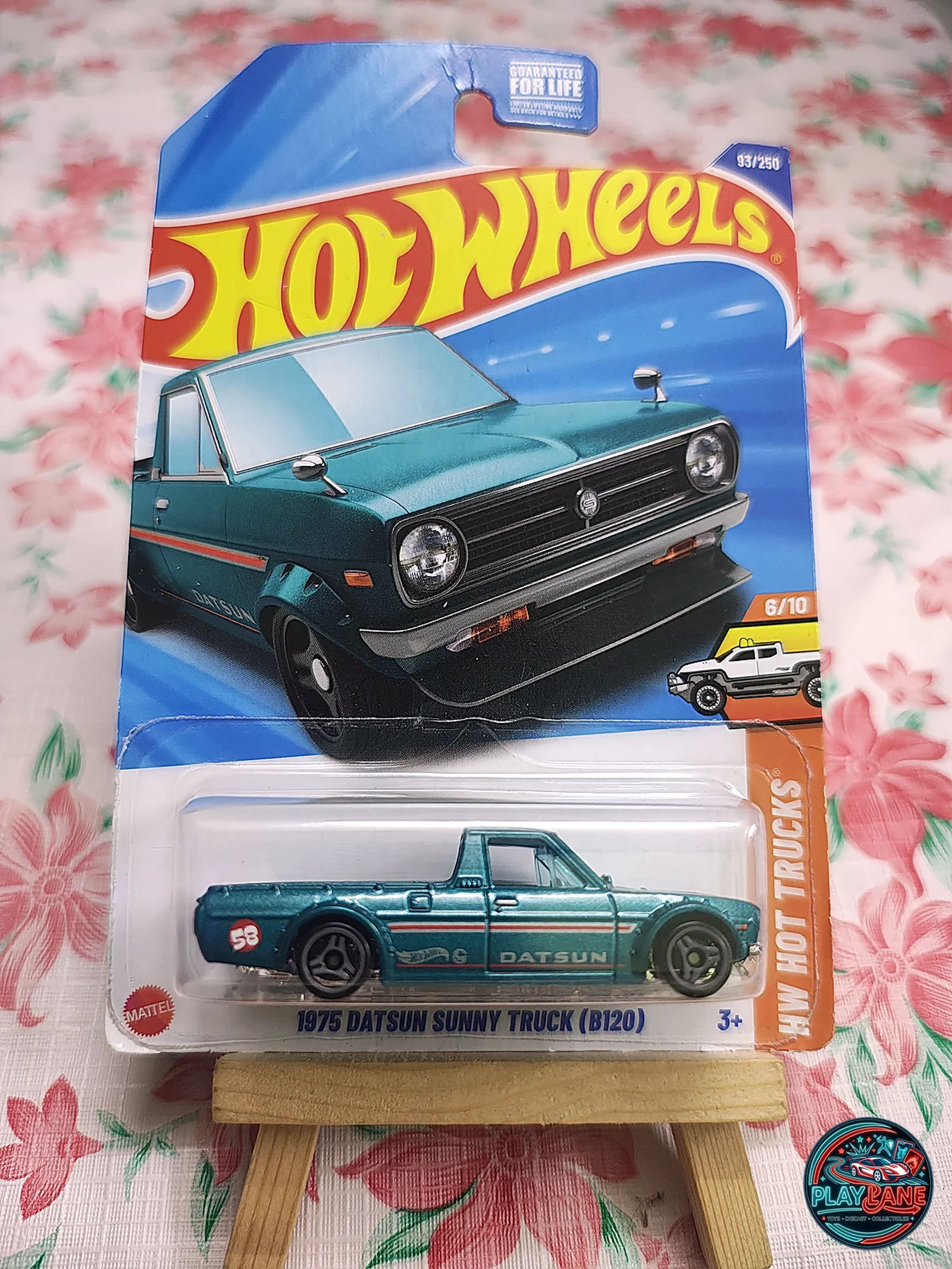 Hot Wheels 1975 Datsun Sunny Truck (B120) | Imported – 1:64 Scale JDM Custom Mainline Miniature Pickup Model Car - Main View 1