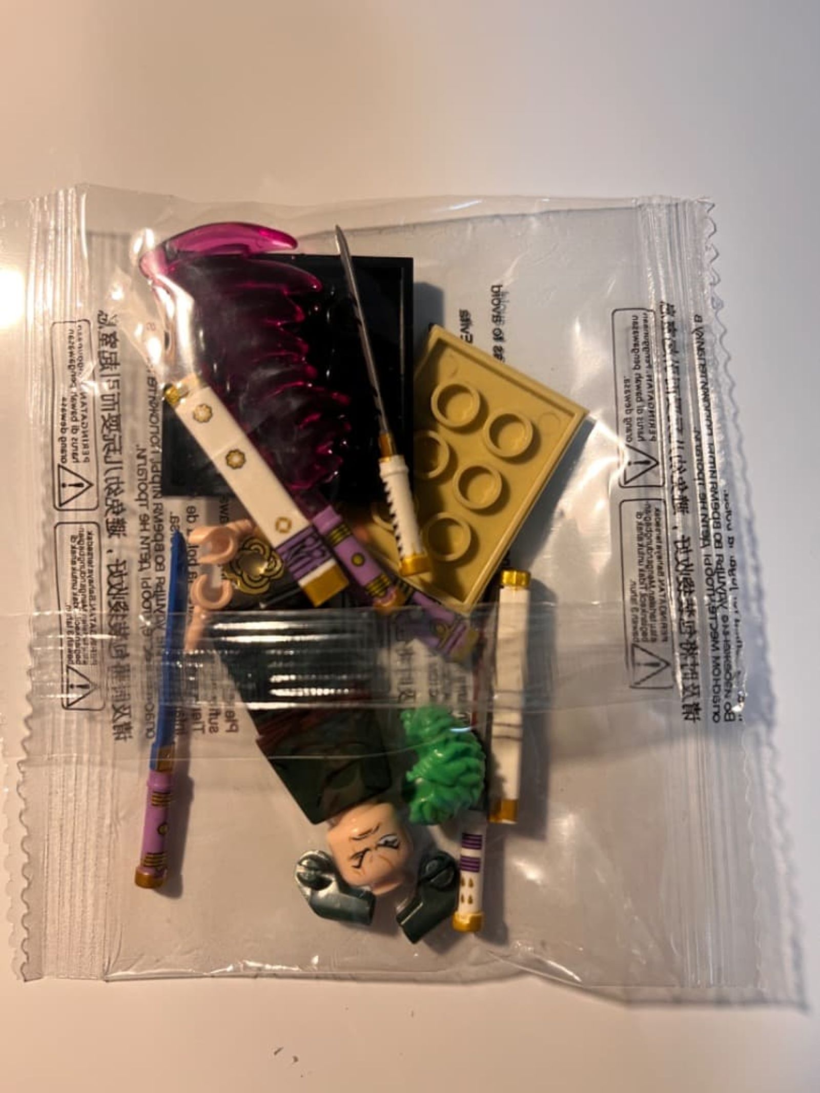 Roronoa Zoro One Piece Custom Minifigure | Imported – Block Toy Action Figure with Three Katana Swords - Main View 2