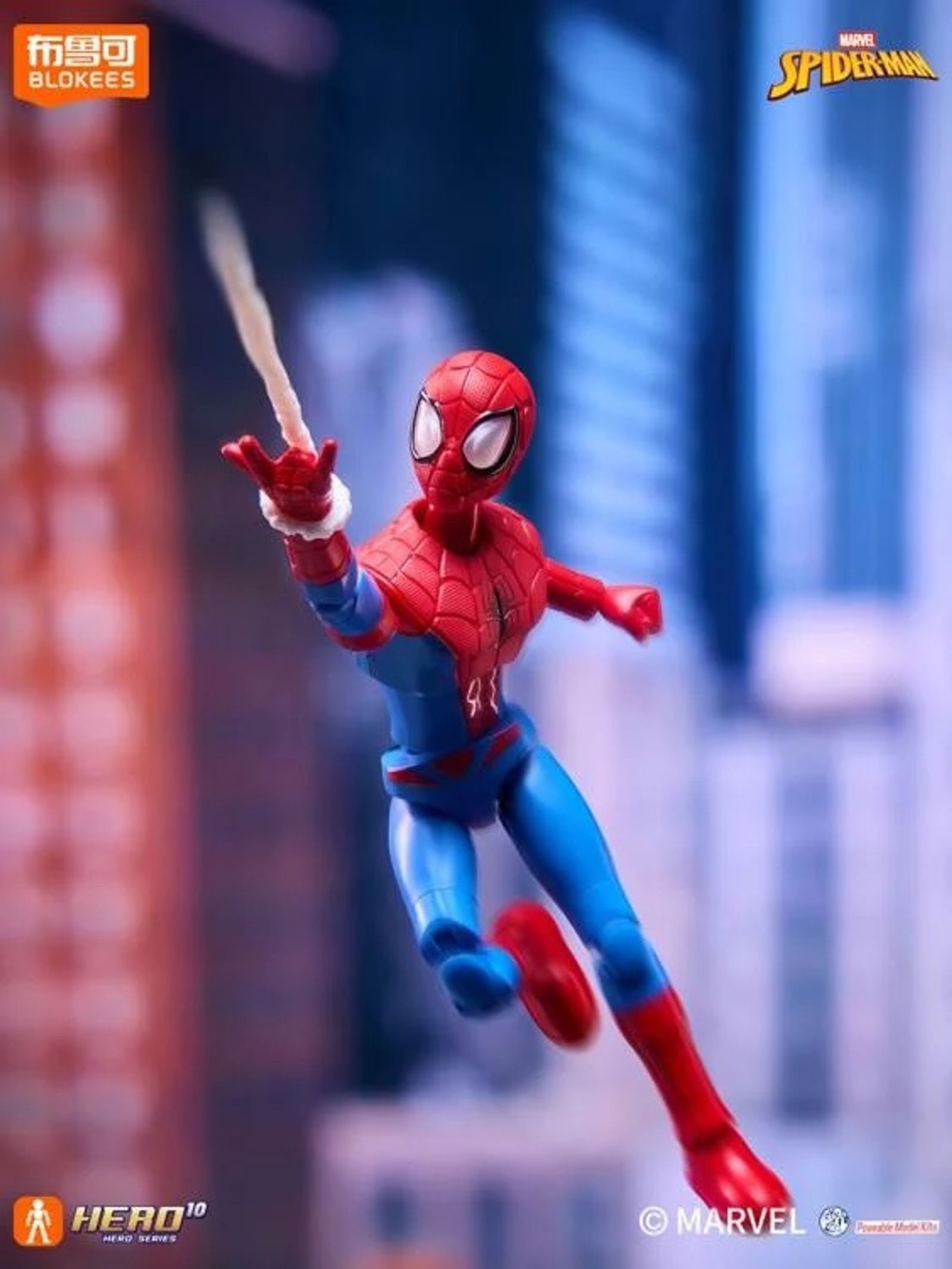 Blokees Marvel Hero Figures | Galaxy Version 05: Spider-Man | Official Disney Licensed Peter Parker Articulated Mini Snap-Together Model Kit Blind Box - Main View 1