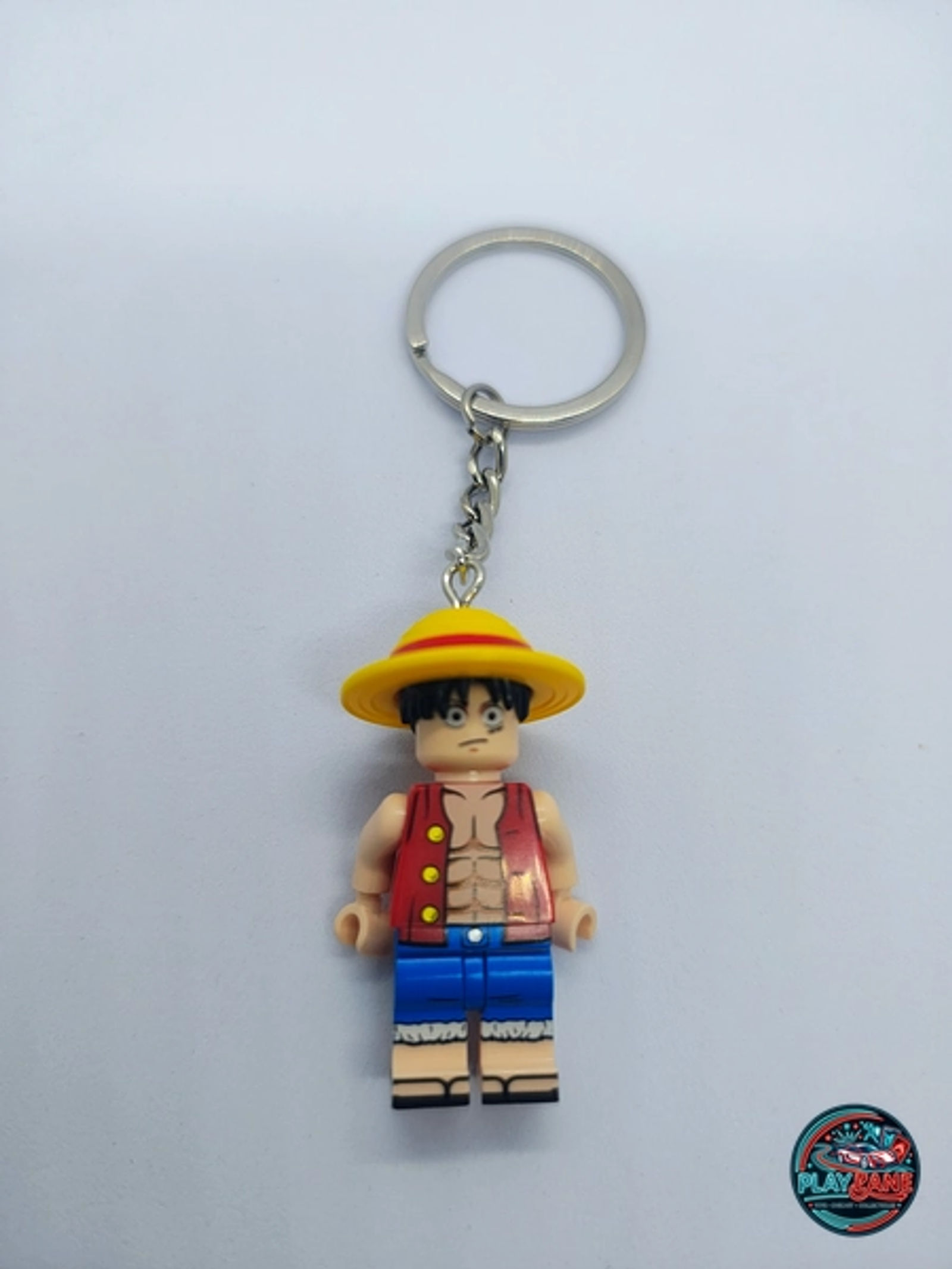 Custom Monkey D. Luffy Minifigure Keyring | Premium Brick-Compatible Future Pirate King Pocket Figure Keychain - Main View 1