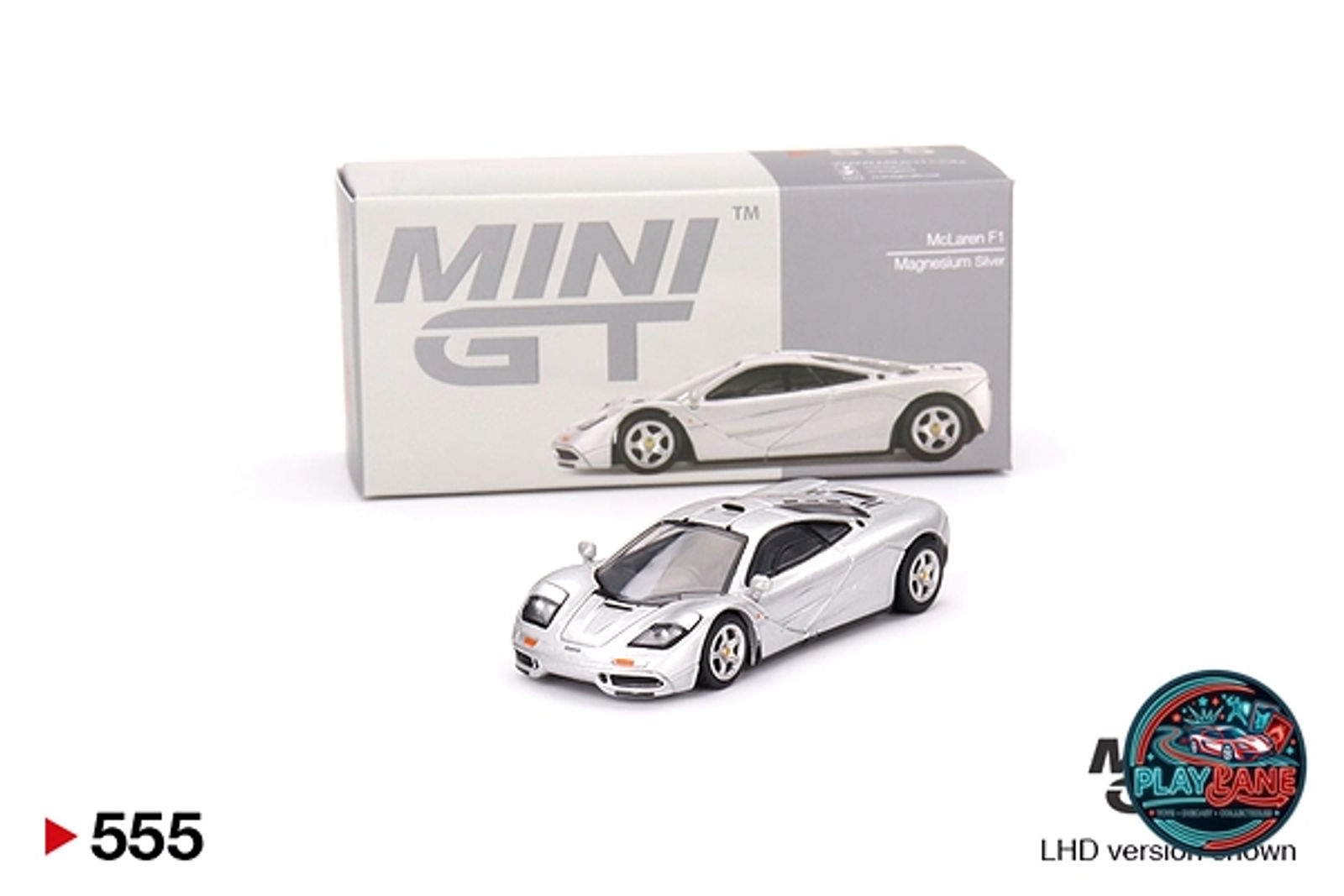 Mini GT 1:64 McLaren F1 Road Car (Magnesium Silver / Die-Cast Model Car) - Main View 1