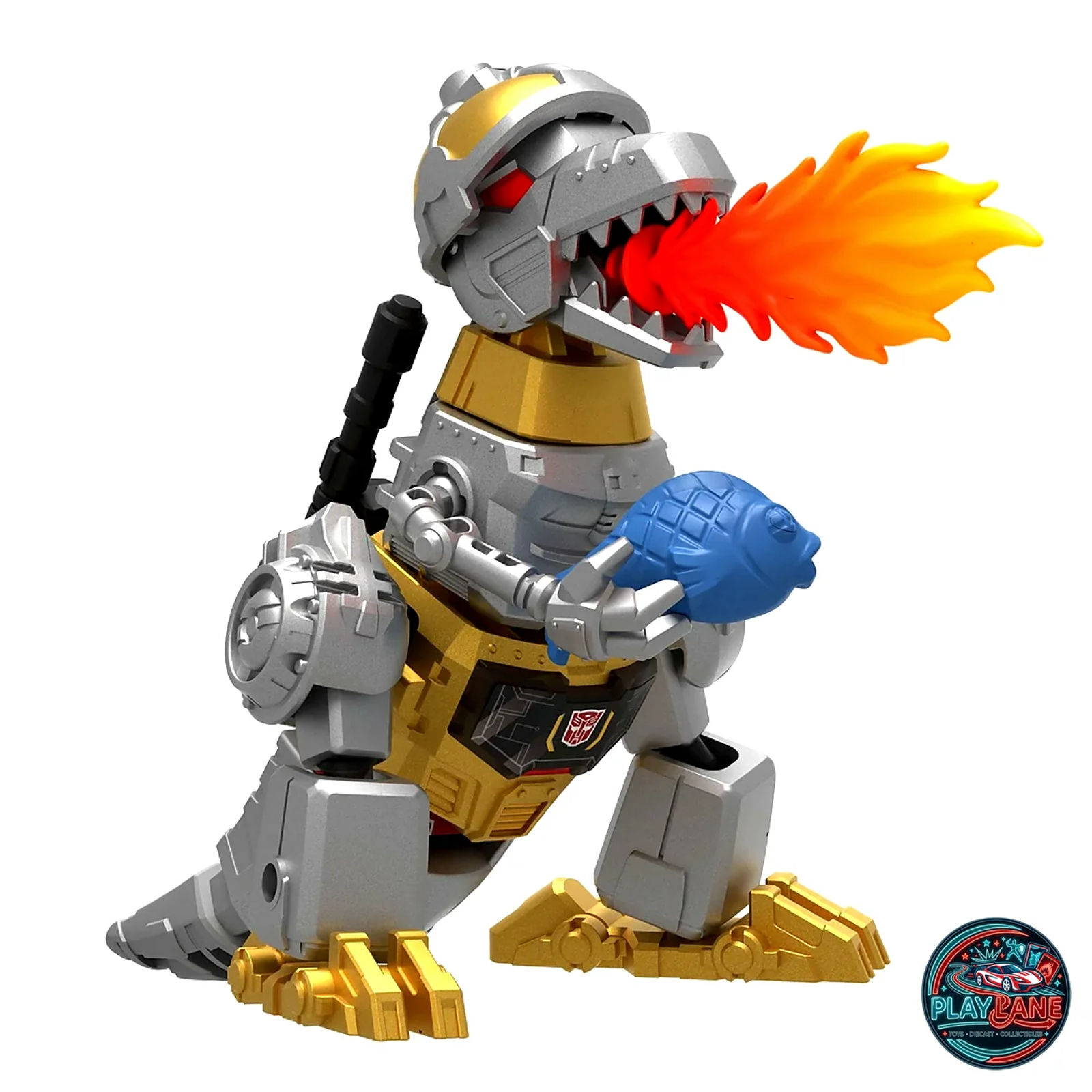 Blokees Transformers Galaxy Version 02 (SOS): Metallic Grimlock Dino Mode Chase (Secret Figure) - Main View 1