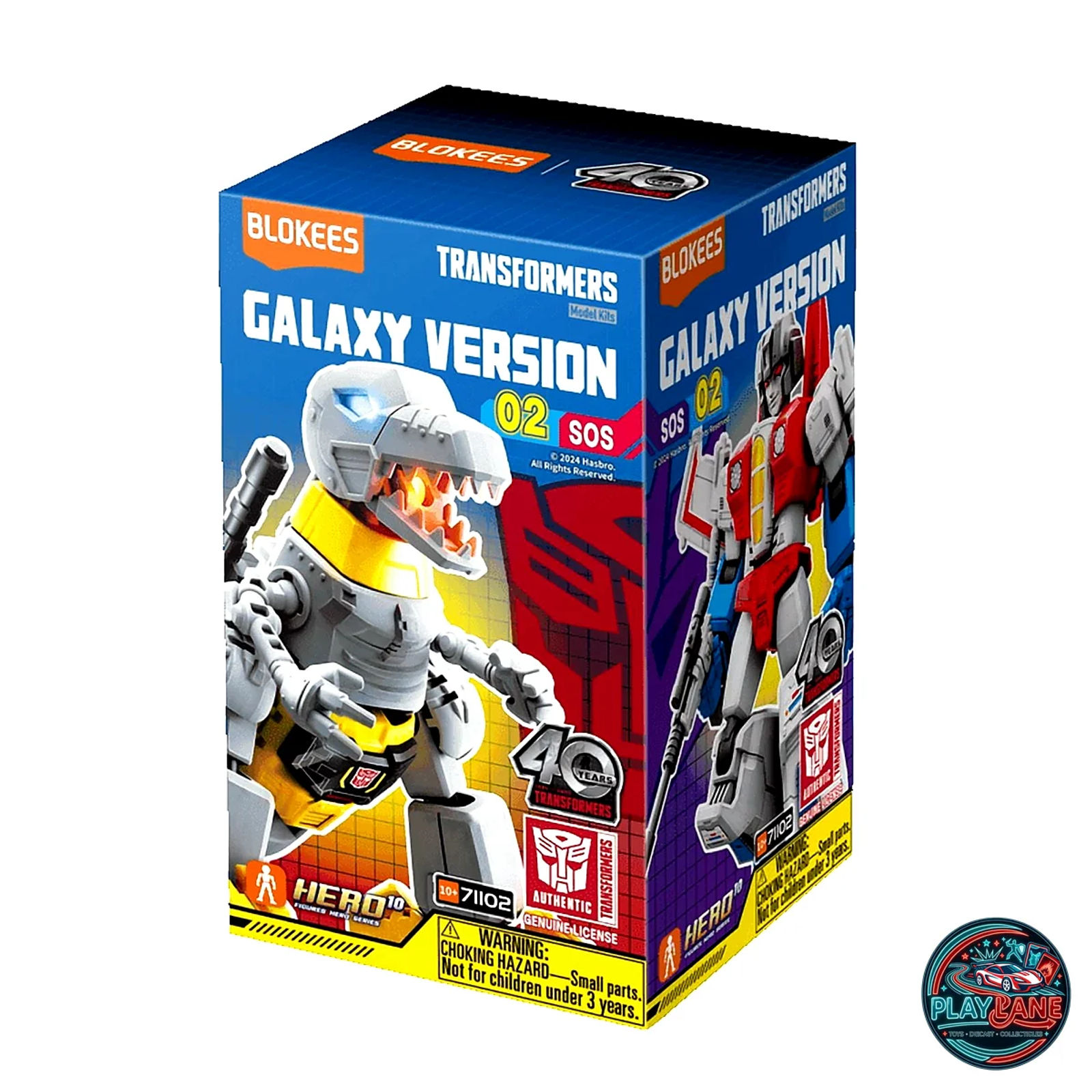 Blokees Transformers Galaxy Version 02 (SOS): Metallic Grimlock Dino Mode Chase (Secret Figure) - Main View 2