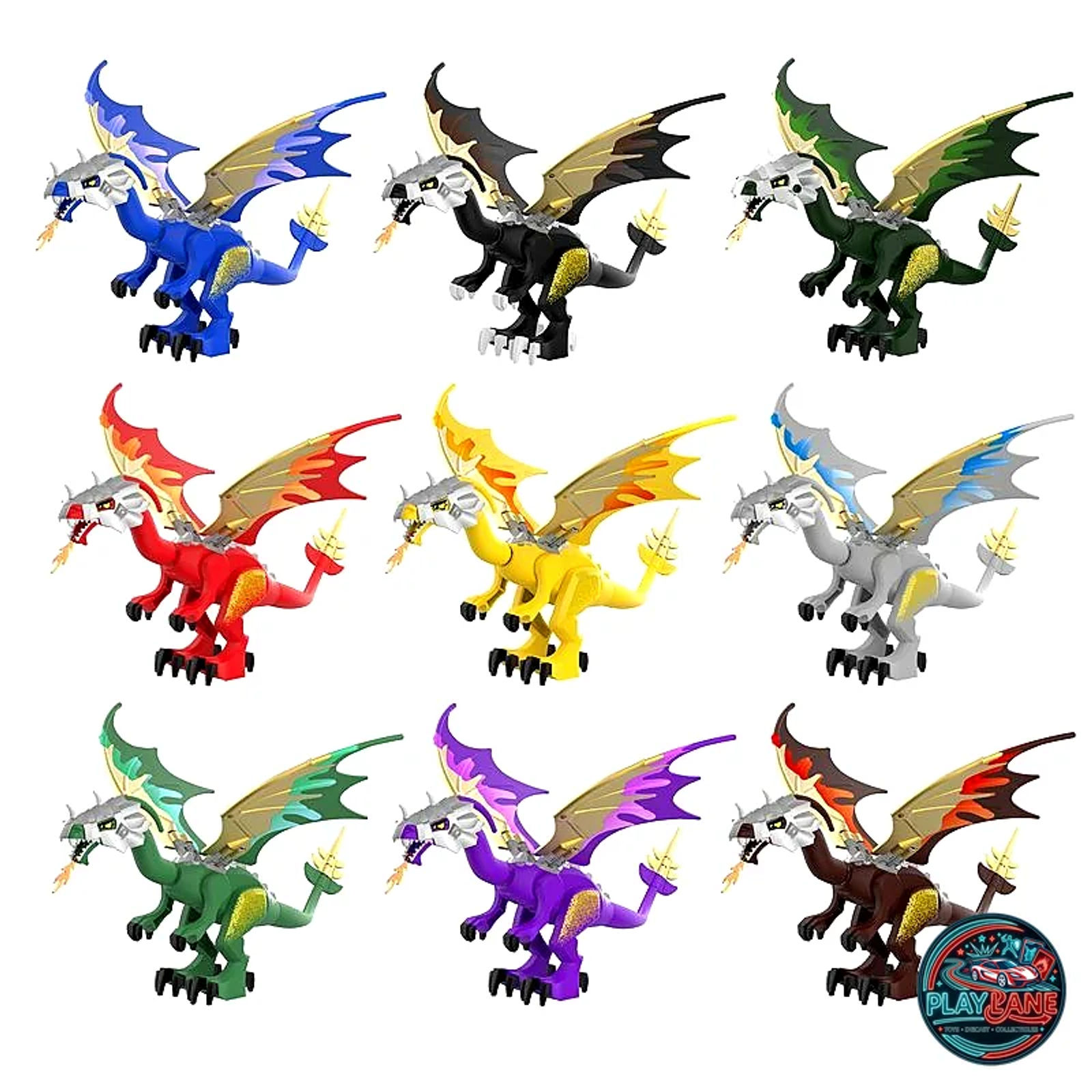 Armored Fire Dragon Building Block Figure Collection (W1501–W1509 Series) - Main View 1
