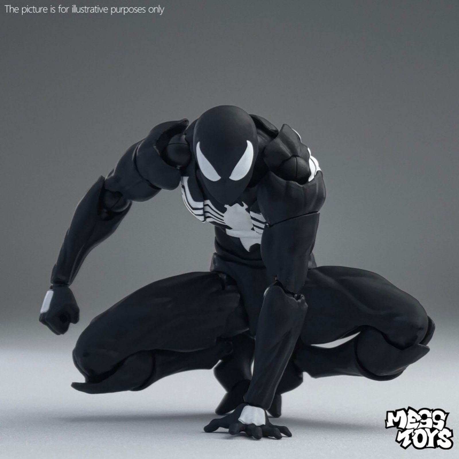 MESS Toys Symbiote Spider-Man (Black Suit Neighbor) 1/12 Scale Action Figure (16cm) - Main View 1