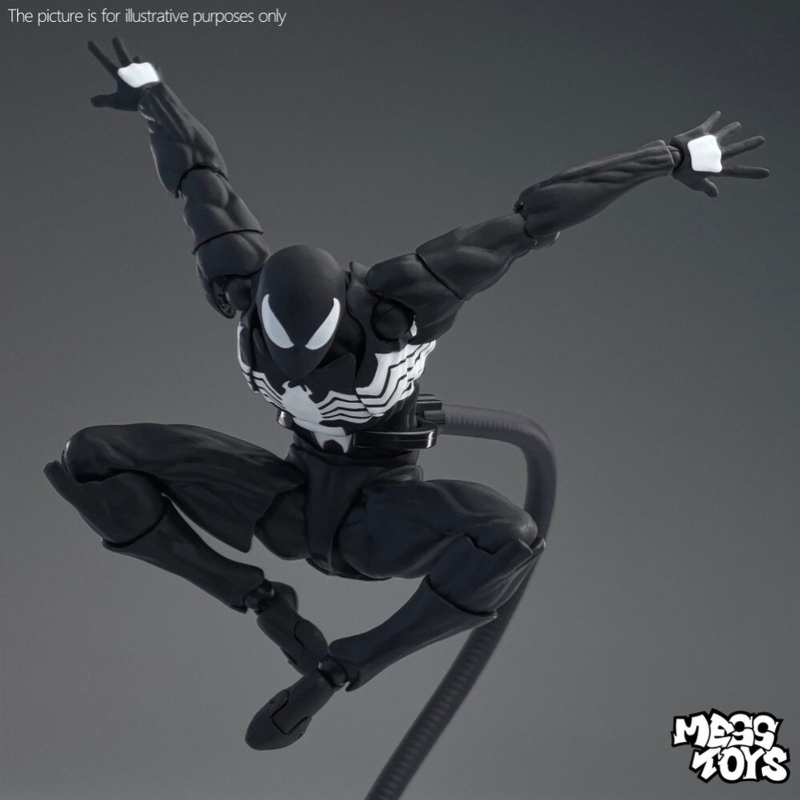 MESS Toys Symbiote Spider-Man (Black Suit Neighbor) 1/12 Scale Action Figure (16cm) - Main View 3