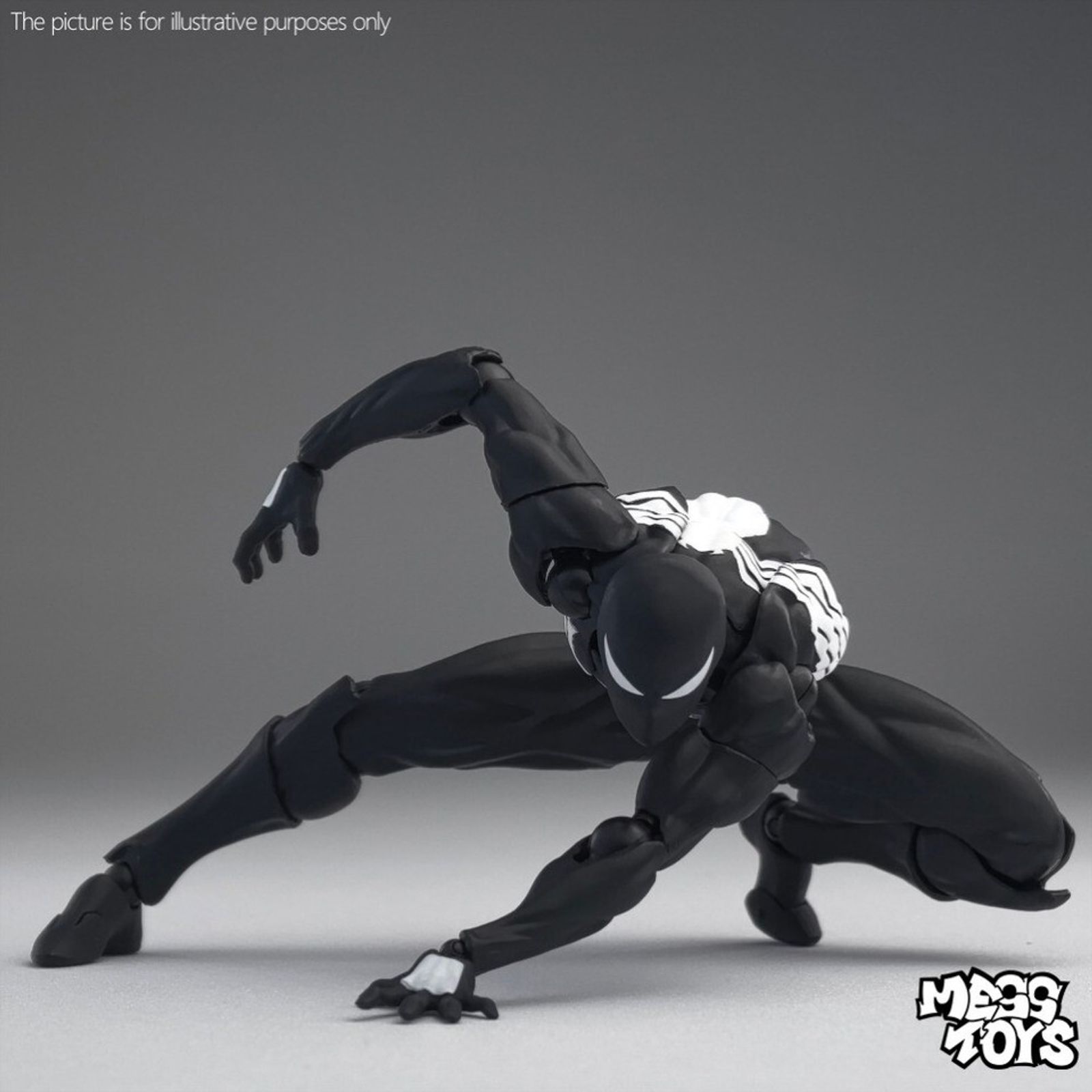 MESS Toys Symbiote Spider-Man (Black Suit Neighbor) 1/12 Scale Action Figure (16cm) - Main View 4