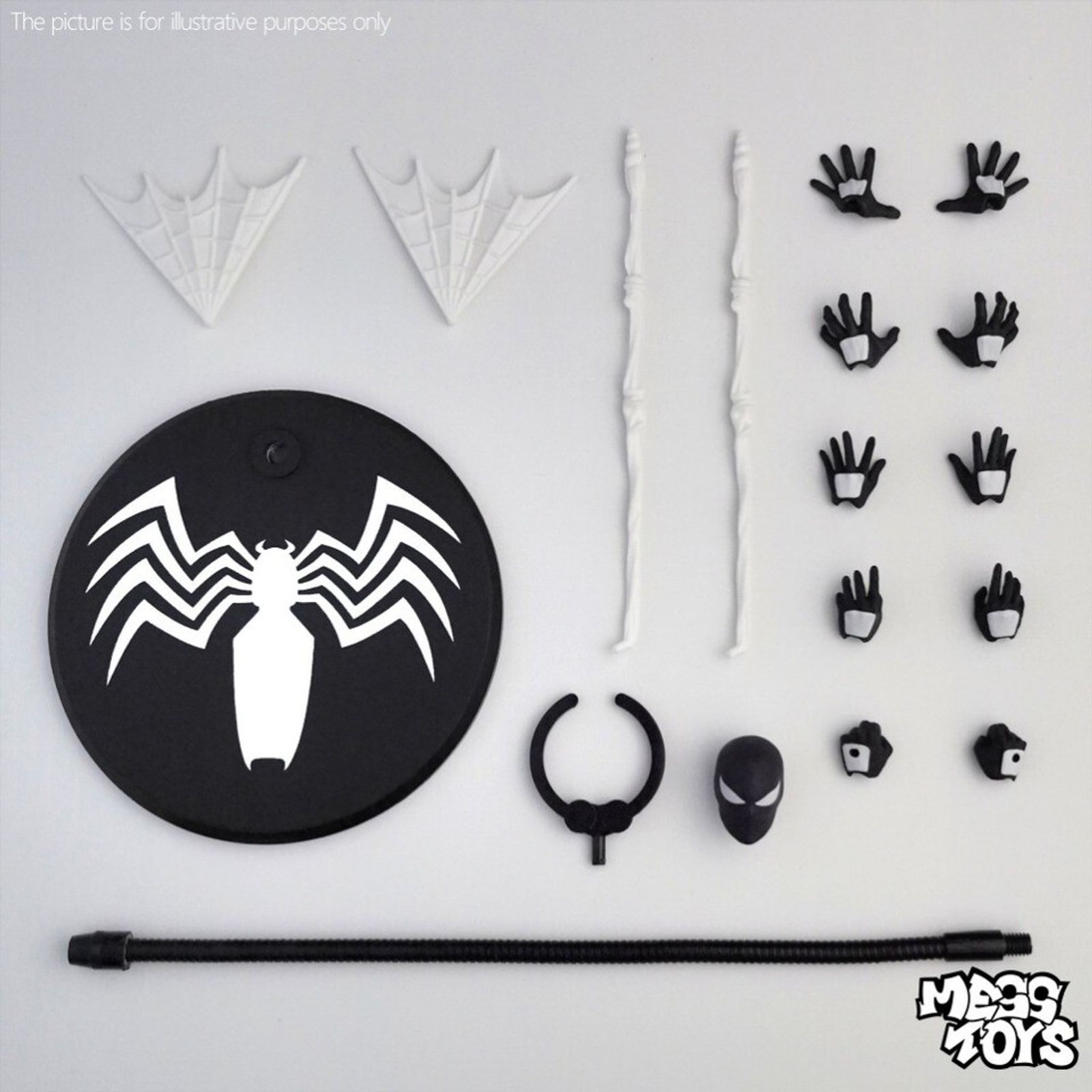 MESS Toys Symbiote Spider-Man (Black Suit Neighbor) 1/12 Scale Action Figure (16cm) - Main View 6
