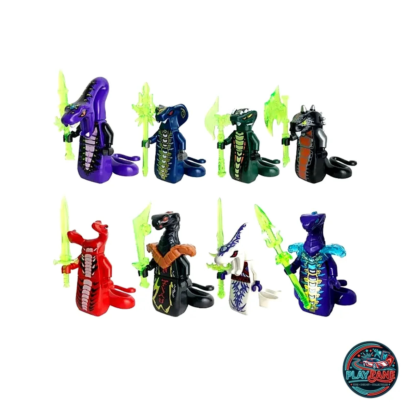 Ninjago Serpentine Snake Generals & Villains 8-Piece Custom Building Block Minifigures Set (Rise of the Snakes / Major-Brand Compatible) - Main View 2