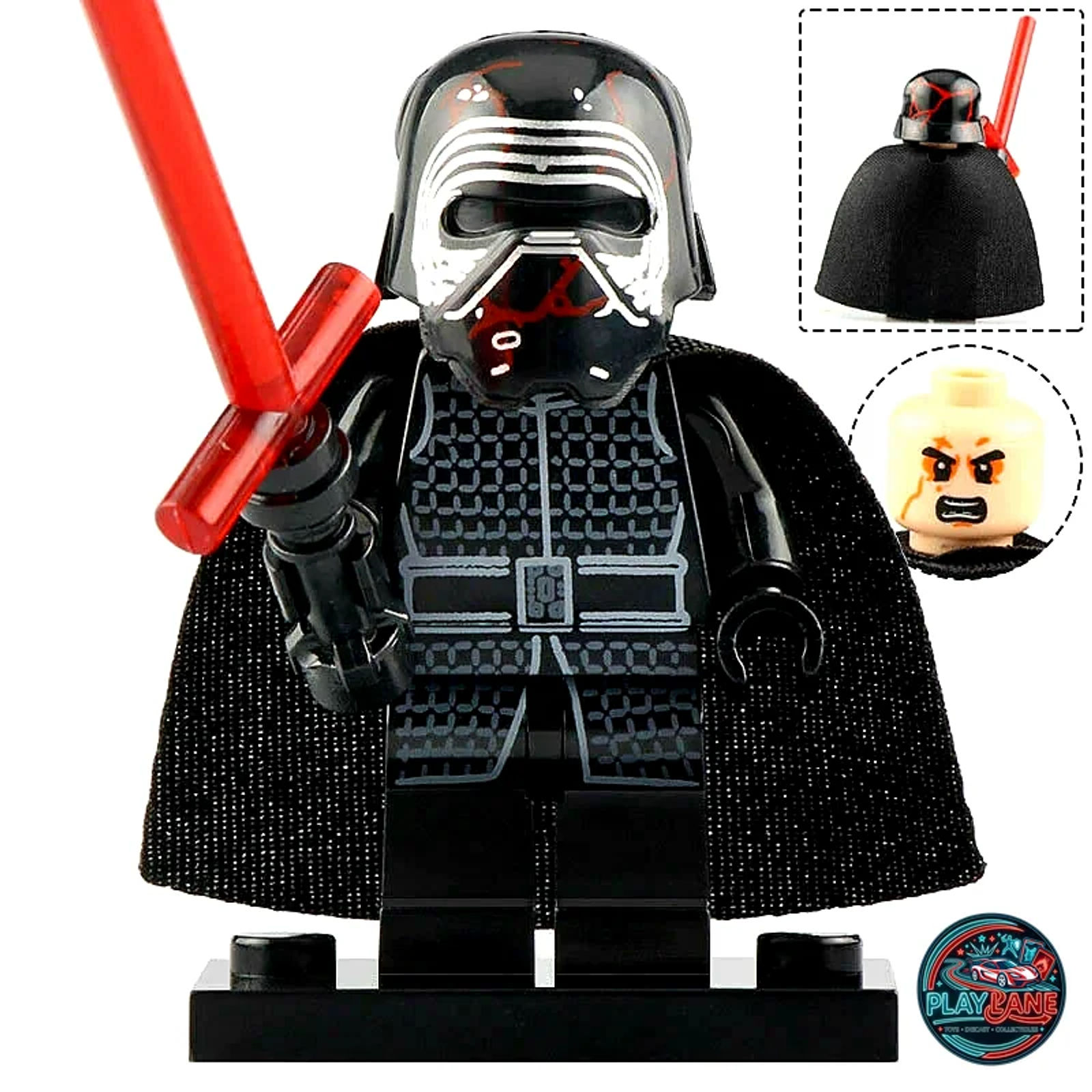 Kylo Ren with BB-9E / BB-8 Droid (Star Wars: The Last Jedi) Custom Building Block Minifigures Set (TV8030 Series / Major-Brand Compatible) - Main View 2