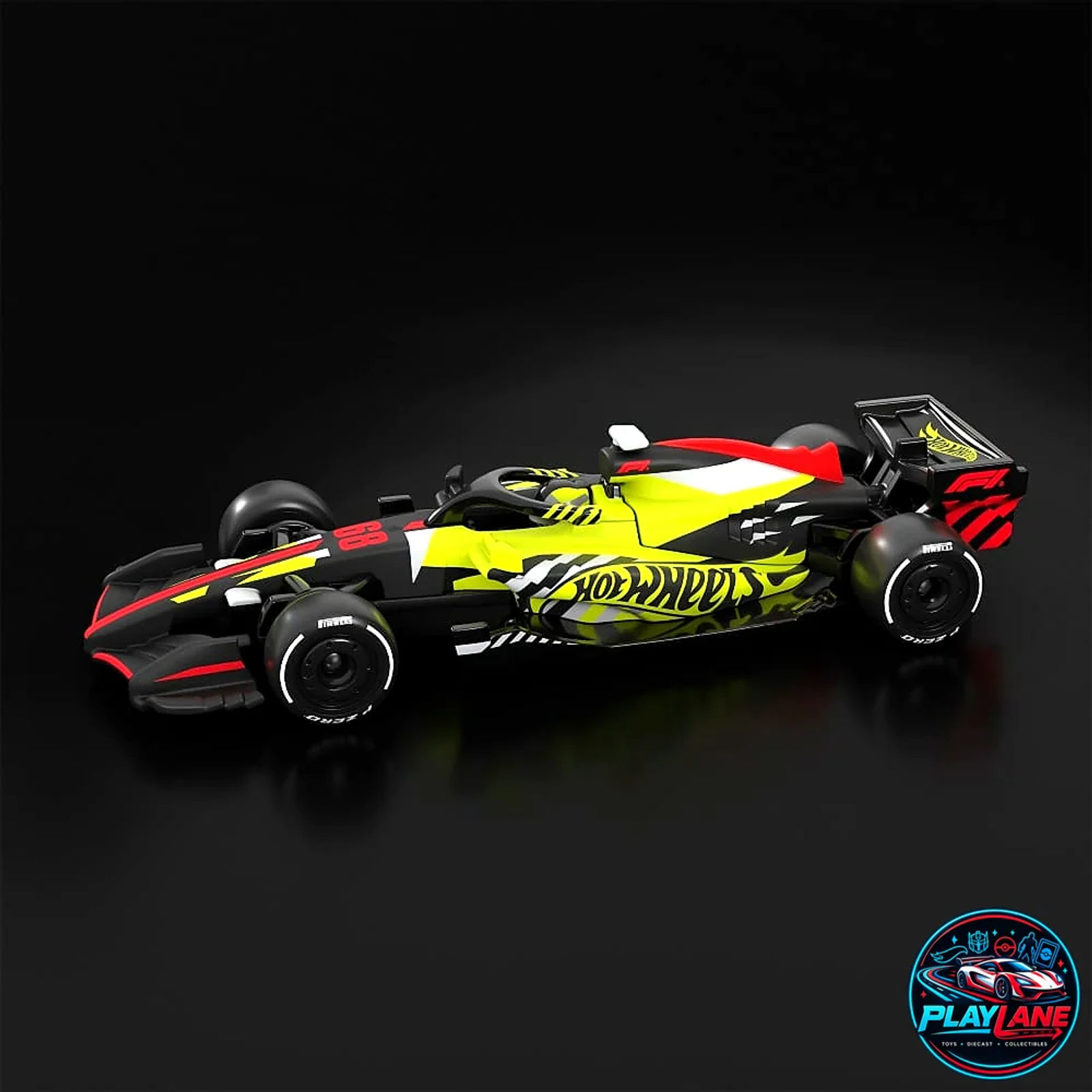 Hot Wheels Premium Collector: Formula 1 (F1) 2026 Concept Car 1:64 Scale Metal/Metal Die-Cast Model with 3 Sets of Interchangeable Pirelli Real Riders Tyres & Tyre Rack - Main View 2