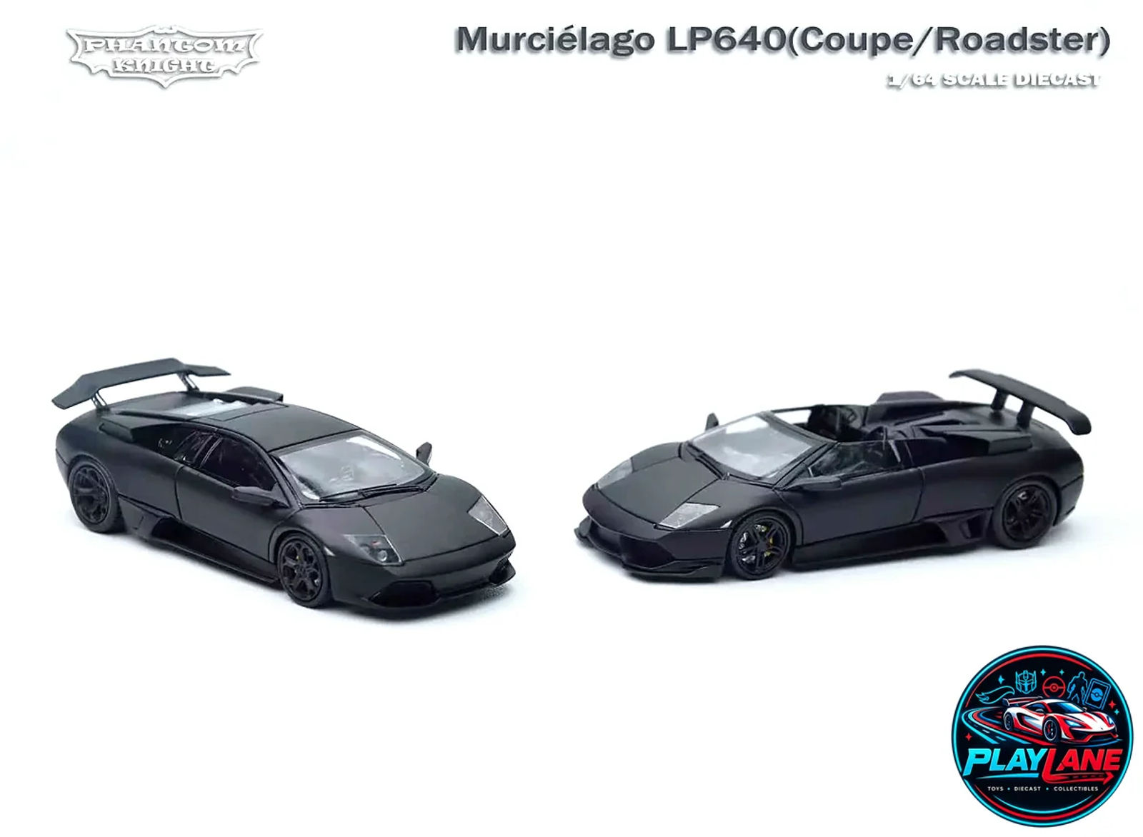 Phantom Knight 1:64 Lamborghini Murciélago LP640 Coupe Limited Edition Die-Cast Collector Model Car with Acrylic Display Case & Base - Main View 2