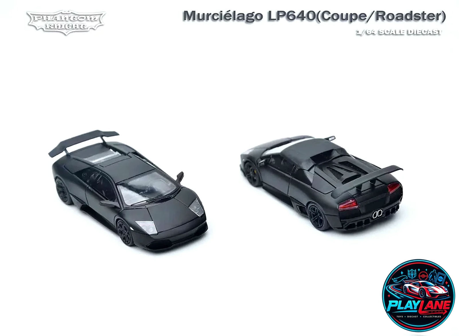 Phantom Knight 1:64 Lamborghini Murciélago LP640 Coupe Limited Edition Die-Cast Collector Model Car with Acrylic Display Case & Base - Main View 1