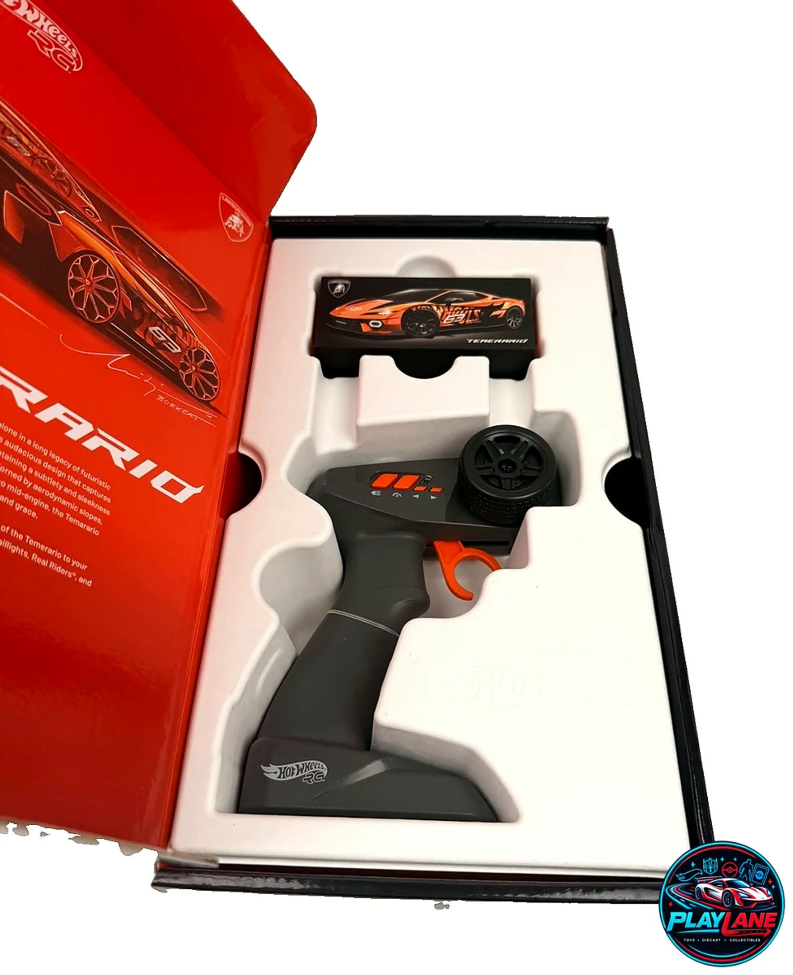 Hot Wheels RC x Mattel Creations: Lamborghini Temerario Alleggerita 1:64 Scale Remote-Controlled Die-Cast Supercar with Working Headlights & Turbo Boost Controller - Main View 3