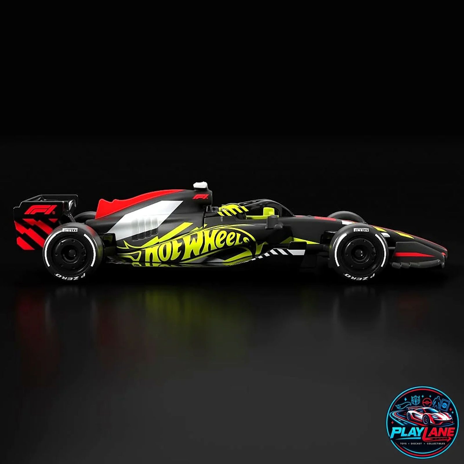 Hot Wheels Premium Collector: Formula 1 (F1) 2026 Concept Car 1:64 Scale Metal/Metal Die-Cast Model with 3 Sets of Interchangeable Pirelli Real Riders Tyres & Tyre Rack - Main View 3
