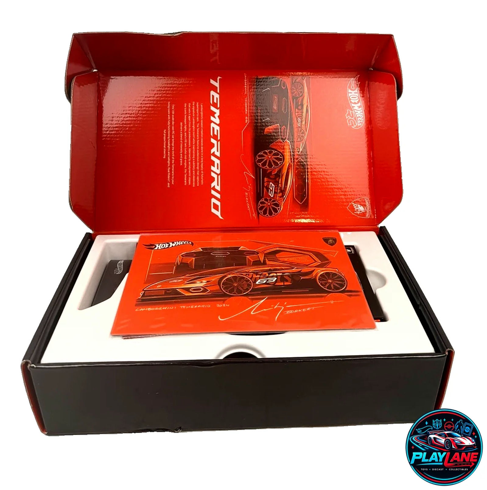 Hot Wheels RC x Mattel Creations: Lamborghini Temerario Alleggerita 1:64 Scale Remote-Controlled Die-Cast Supercar with Working Headlights & Turbo Boost Controller - Main View 2