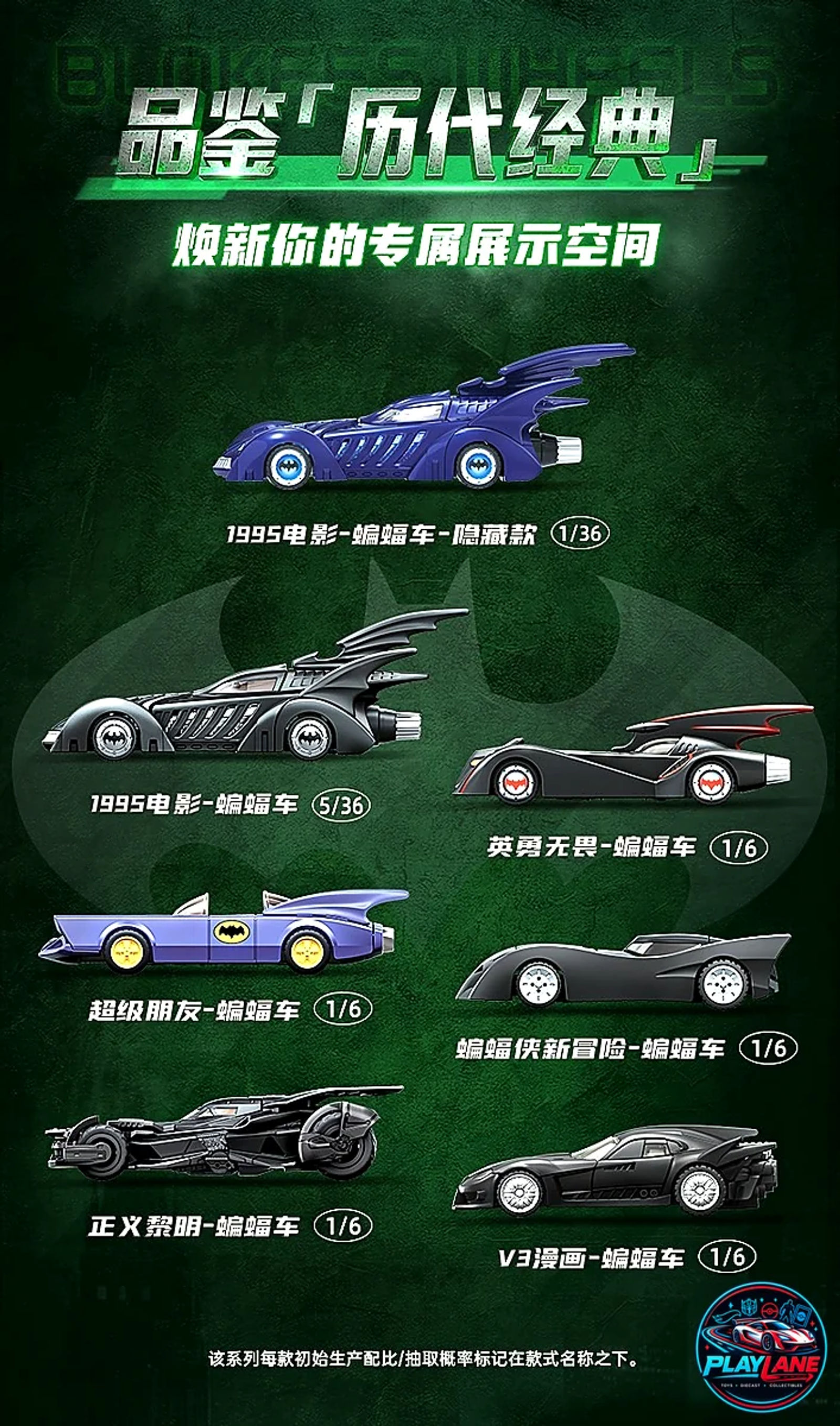 Blokees Wheels DC Batman: E03 Dawn Breaking Batmobiles (Set of 6 Blind Box Model Kits) 1:64 Scale Featuring Dawn of Justice & The Brave and the Bold - Main View 3
