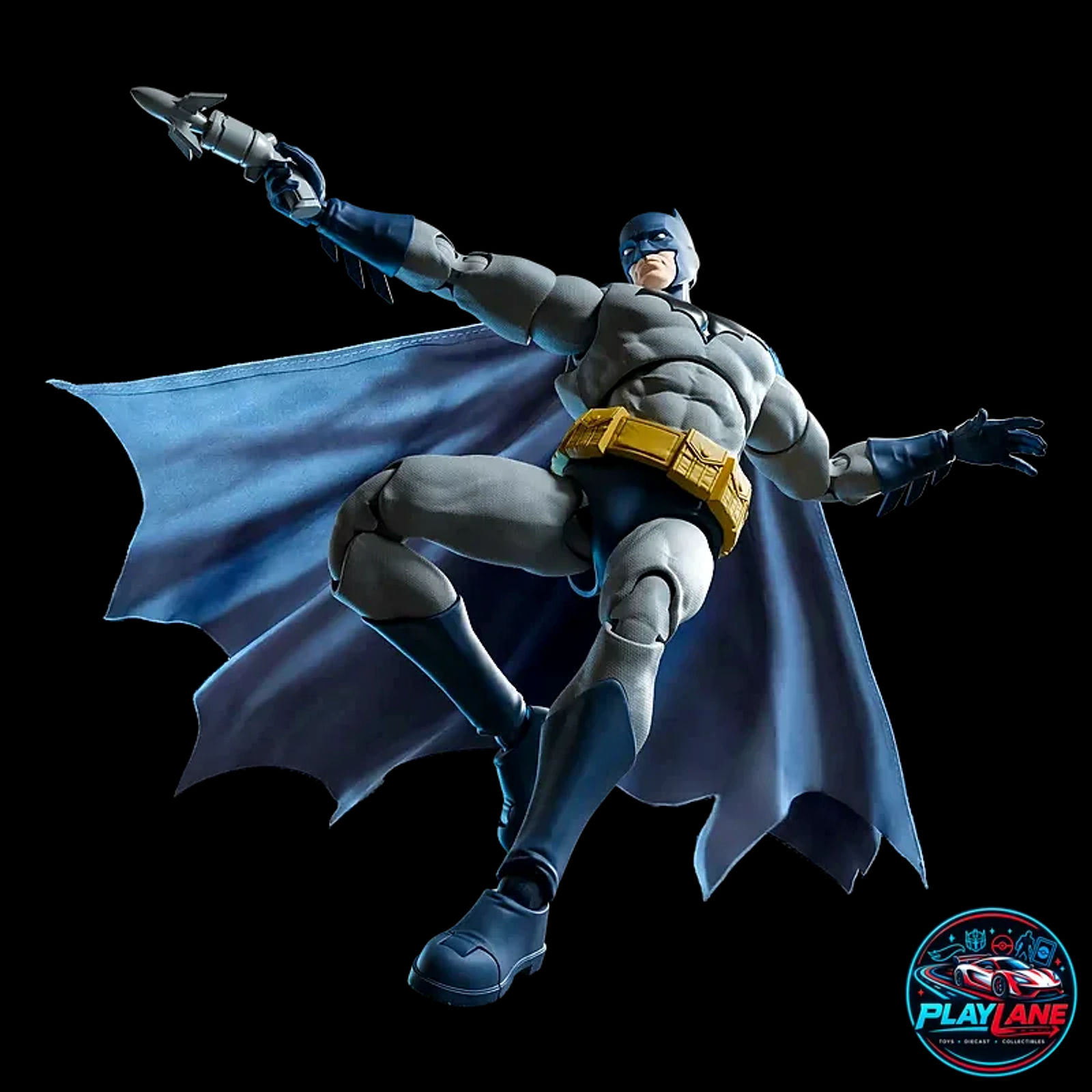 Blokees DC Champion Class Series: CC-05 Batman (Batman: Hush) 1/12 Scale Deluxe Articulated Snap-Fit Model Kit Action Figure with Poseable Wired Cloth Cape & Batarang Arsenal - Main View 3