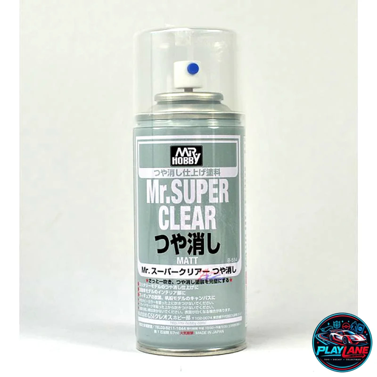 Mr. Hobby GSI Creos [B514] Mr. Super Clear Flat Matt Topcoat Spray (170ml Can) - Solvent-Based Clear Matte Sealer for Plastic Models, Gunpla, Decals & Custom Doll Repaints - Main View 1