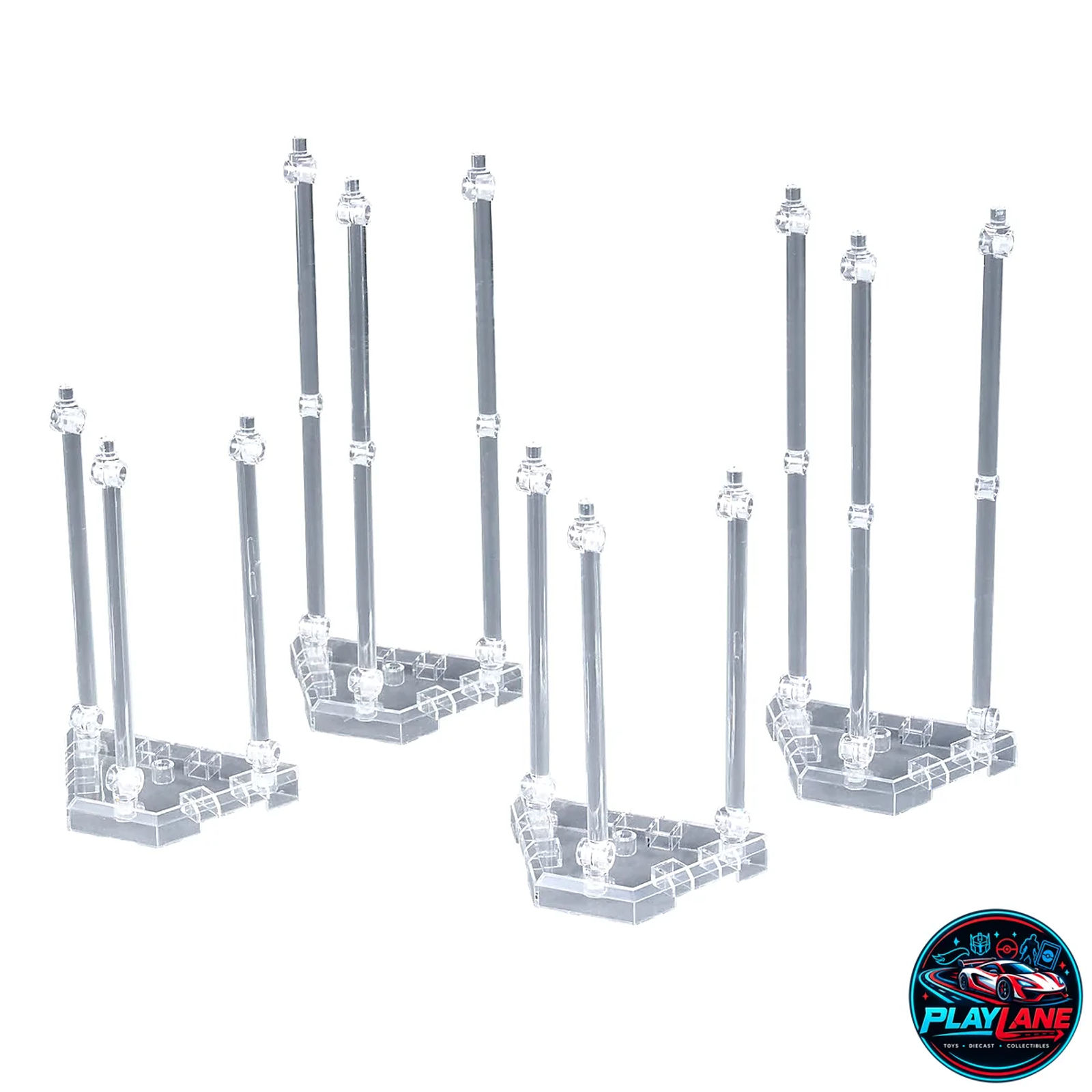 Bandai Spirits: Weapon Display Base 01 Clear Support Stand System (Compatible with 1/144 Gunpla, HG, RG, 30MM, 30MS, & Action Base) - Main View 4